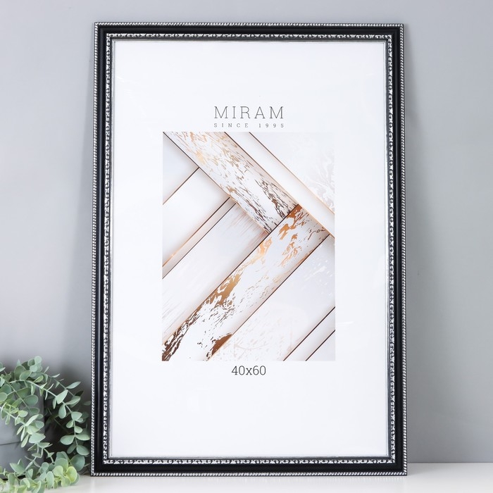 Фоторамка пластик Фоторамка пластик "МИРАМ" 40х60 см чёрный (пластиковый экран)