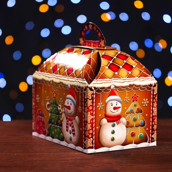 Подарочная коробка Подарочная коробка "Пряничный" 18,5 x 12,5 x 19 см.