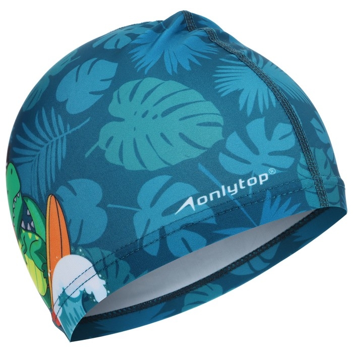 Шапочка для плавания детская ONLYTOP «Динозавр», тканевая, обхват 46-50 см Шапочка для плавания детская ONLYTOP «Динозавр», тканевая, обхват 46-50 см
