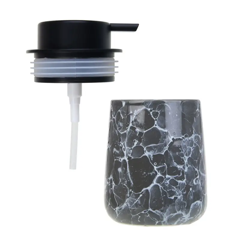 VETTA Дозатор для жидкого мыла, 320 мл, 13x9x9 см, керамика, "Космос", мрамор серый