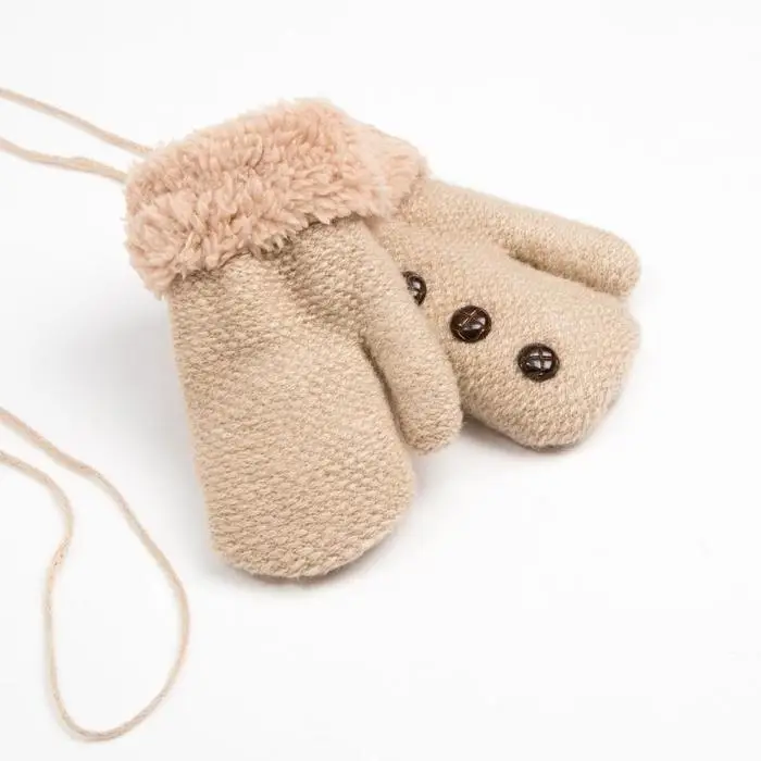 Варежки детские MINAKU с пуговичками, 15 размер (15 см), цвет экрю Варежки детские MINAKU с пуговичками, 15 размер (15 см), цвет экрю