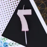Свеча для торта, цифра «7», розовая, 10 х 4 см Свеча для торта, цифра «7», розовая, 10 х 4 см