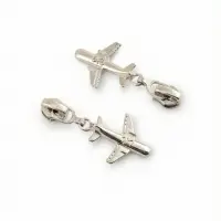 Бегунок для молнии &laquo;Спираль&raquo;, №3, &laquo;Самолёт&raquo;, 10 шт., цвет никель