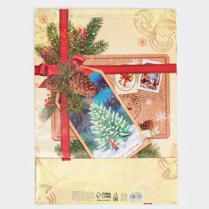 Пакет подарочный новогодний ламинированный «С Новым годом!», L 28 х 38 х 9 см Пакет подарочный новогодний ламинированный «С Новым годом!», L 28 х 38 х 9 см