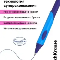 Набор ручек шариковых ErichKrause ErgoLine Grip Neon, SuperGlide, 2 штуки, уз 0.5 мм, син