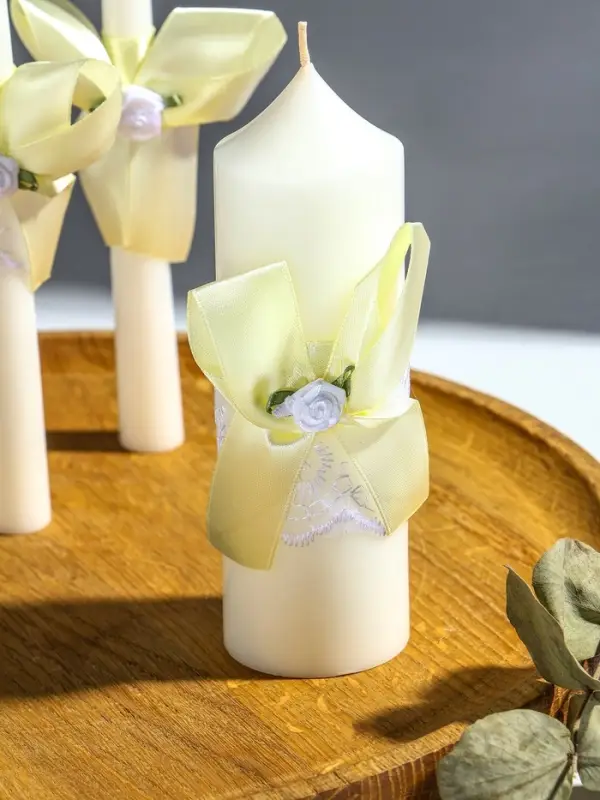 Свечи свадебные  Свечи свадебные "Пышный" набор 3 шт (16 см + 2 шт по 18 см), шампань