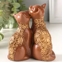 Фигура полистоун "Кот и Кошка" 14х13 см