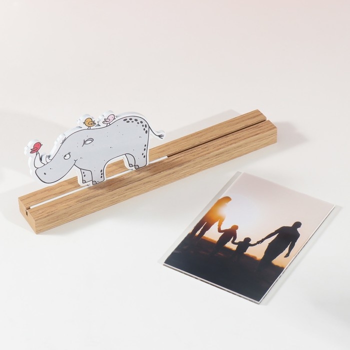 Фоторамка дерево, акрил 10х15 см  Фоторамка дерево, акрил 10х15 см "Носорог с птичками" 4х27,3х14 см