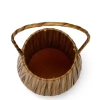 Корзина пластик 10 х 10 х 10 см, ручка__коричневый