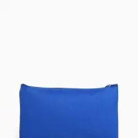 Косметичка-пенал на молнии, плоская, маленькая, синяя