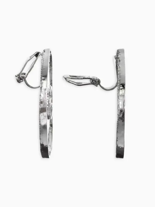 Серьги клипсы для ушей QF &laquo;Диск&raquo;, цвет серебро