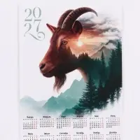 Календарь 2027, настенный, А2 &laquo;Козел и лес&raquo;