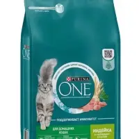 Сухой корм Purina One для домашних кошек, индейка/злаки, 3 кг