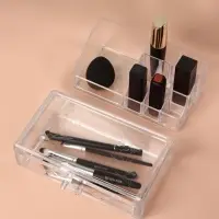 Органайзер для хранения косметики, 9 секций, с выдвижным ящиком, 18.5&times;10&times;11.5 см, прозрачный