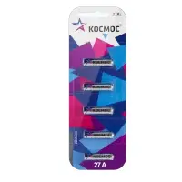 Батарейка Космос LR27/A27/MN27 BL5 Alkaline 1.5V (5/60/480)