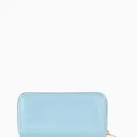 Кошелёк женский на молнии, 20&times;2&times;10 см, лаковый, голубой