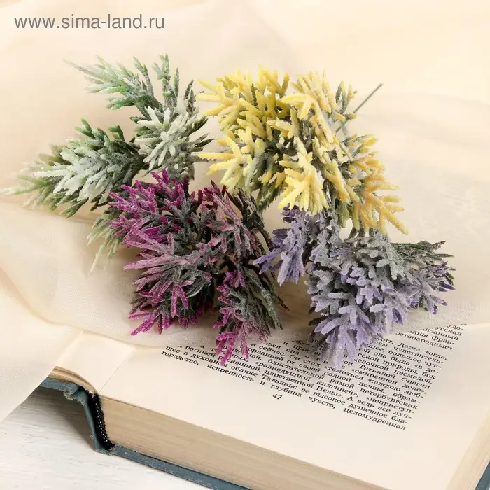 Букет искусственный «Двухцветная травка», с напылением, 18 см, МИКС Букет искусственный «Двухцветная травка», с напылением, 18 см, МИКС