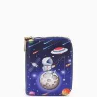 Кошелёк на молнии Выбражулька, 8.5&times;2.5&times;10.5 см, с принтом, синий