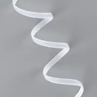 Лента бархатная, с серебряным люрексом, 6 мм, 18&plusmn;1 м, белая №01