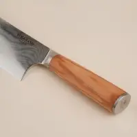 Нож кухонный SL Home &laquo;Оливия&raquo;, топорик, лезвие 17.78 см, дамасская сталь, коричневый