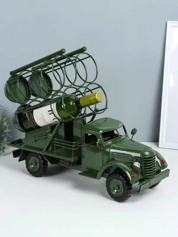 Фигурка металл, держатель для бутылок &laquo;Грузовик&raquo;, мини-бар на 4 бутылки, зелёный