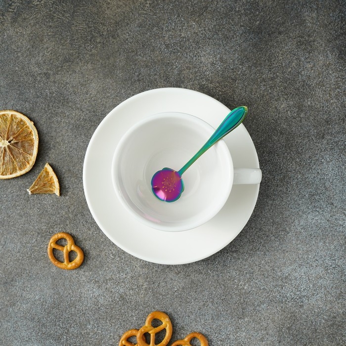 Ложка десертная Magistro &laquo;Цветок&raquo;, длина 12,5 см, цвет хамелеон