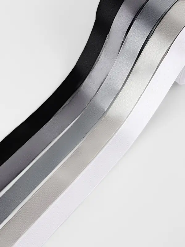 Атласная лента, набор 5 шт., 20 мм, 23&plusmn;1 м, серая, чёрная