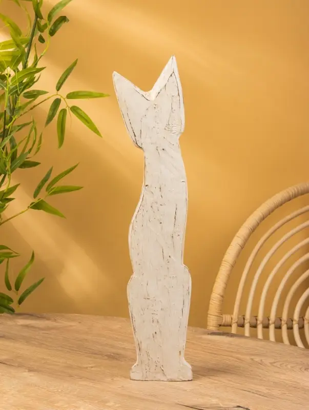 Сувенир &laquo;Кошка&raquo;, белая, 60&times;12&times;6 см, дерево, МИКС