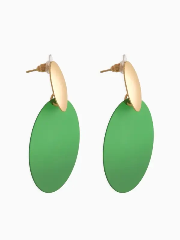 Серьги металл &laquo;Леди&raquo;, зелёные в золоте