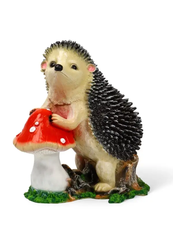 Садовая фигура из полистоуна &laquo;Ёж с грибом&raquo;, 38&times;22&times;38 см