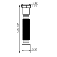 Труба гофрированная Aquant, 1 1/2" х 50 мм, без выпуска