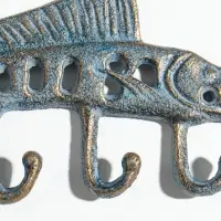 Крючки настенные &laquo;Осётр&raquo;, ключница декоративная, чугун, 25.5&times;11&times;1.5 см