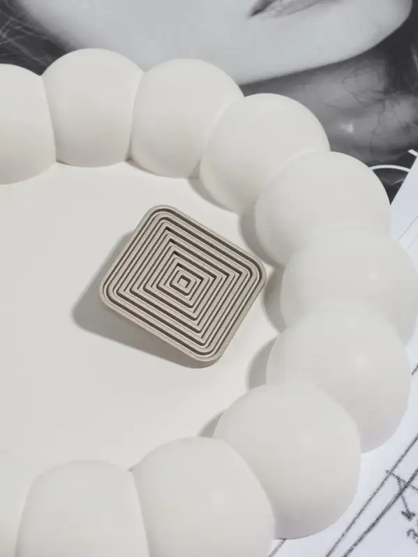 Пуговица на ножке &laquo;Квадраты&raquo;, 28&times;28 мм, цвет серебряный