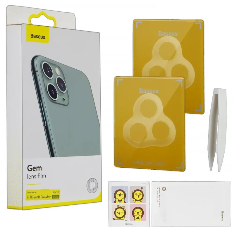 Защитное стекло для камеры iPh 11 Pro/ Pro MAX Gem lens film Baseus прозрачное
