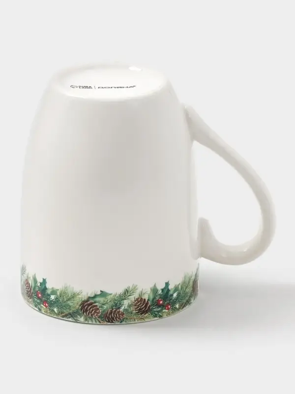 Кружка Доляна «Новогодние животные», 300 мл, фарфор, белая Кружка Доляна «Новогодние животные», 300 мл, фарфор, белая