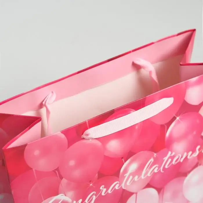 Пакет подарочный ламинированный, упаковка, «Congratulations!», MS 23 х 18 х 10 см