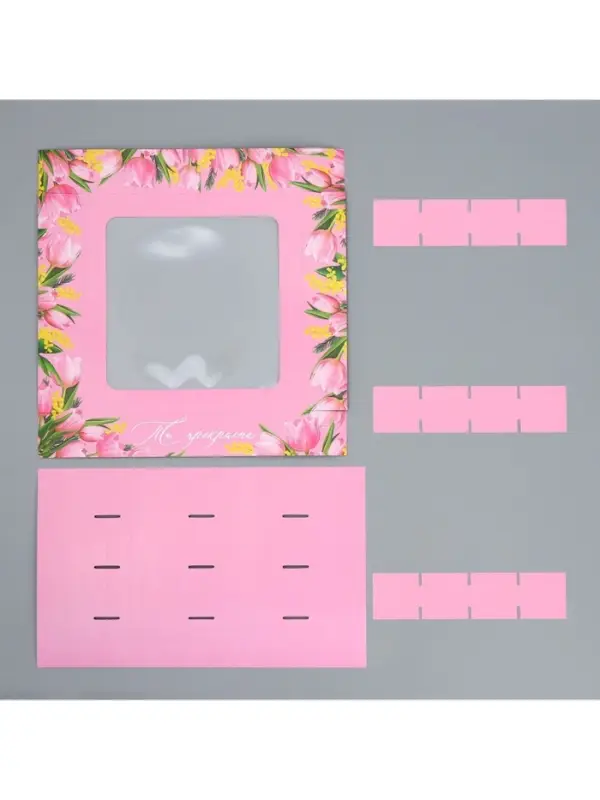 Коробка для конфет, кондитерская упаковка, 16 ячеек &laquo;От всего сердца&raquo;, 18.9&times;18.9&times;3.8 см