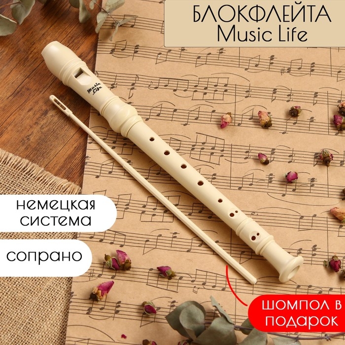 Блокфлейта Music Life, 8 отверстий, немецкая система, сопрано Блокфлейта Music Life, 8 отверстий, немецкая система, сопрано