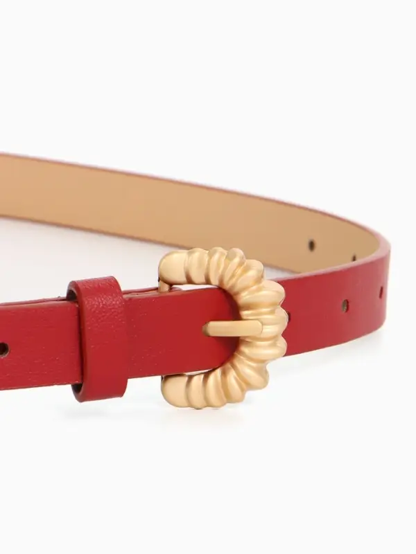 Ремень женский тонкий, 110&times;1.8 см, пряжка металл, красный