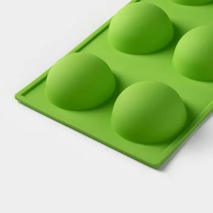 Форма для выпечки Доляна &laquo;Фигуры. Полусфера&raquo;, силикон, 27&times;18&times;3.5 см, 6 ячеек (7&times;7&times;3.5 см), МИКС