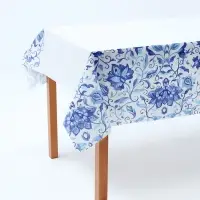 Скатерть одноразовая &laquo;Синие Узоры&raquo;, 130 х 180см