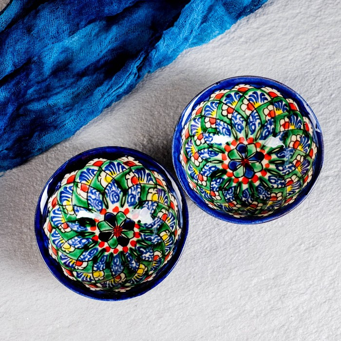 Набор чайный Риштан, 9 предм: чайник 1л., 6 пиал 9,5см, конфетница 23см, сахарница 250м Набор чайный Риштан, 9 предм: чайник 1л., 6 пиал 9,5см, конфетница 23см, сахарница 250м