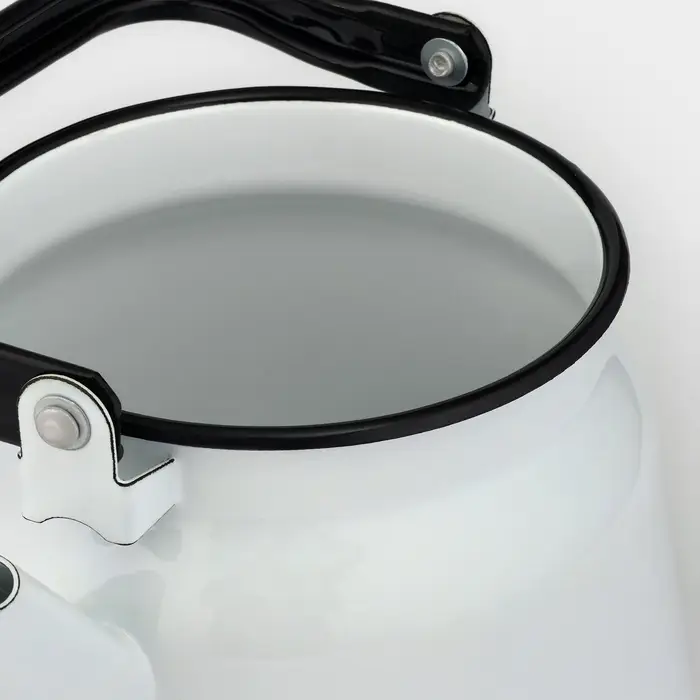 Чайник, 3.5 л, эмалированная сталь, белый