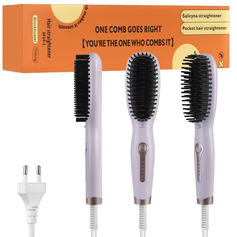 Расческа для выпрямления волос ZF24-1 сиреневый (50шт/кор)