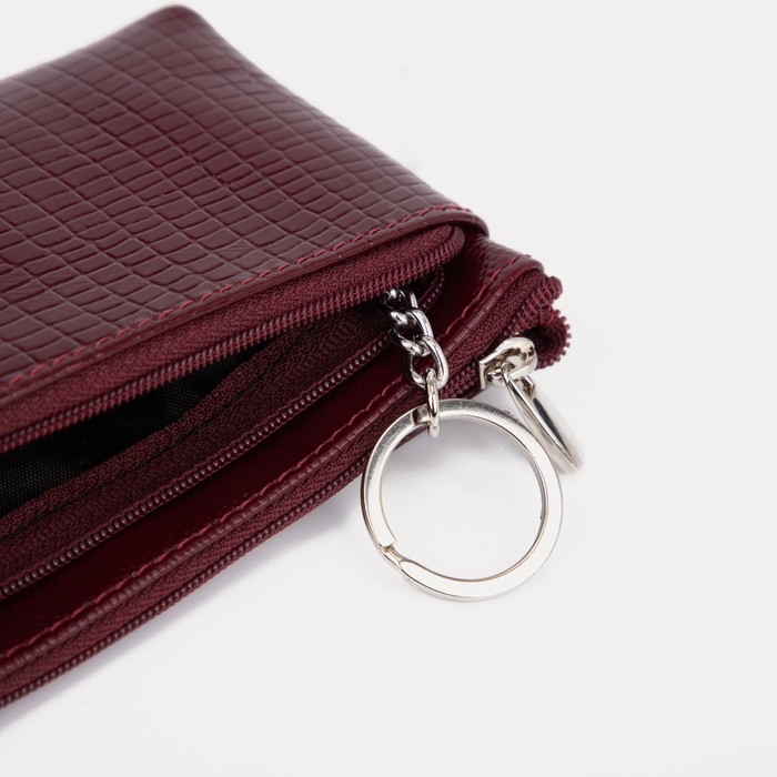 Кошелёк-ключница женский на молнии, цвет бордовый Кошелёк-ключница женский на молнии, цвет бордовый