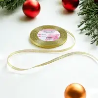 Лента парчовая, 6 мм, 23&plusmn;1 м, цвет золотой