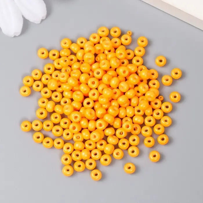 Бисер стекло 6/0  Бисер стекло 6/0 "Морковный" 15 гр