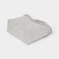 Сумка плетёная, 30&times;15&times;35 см, пластик, белая с чёрным