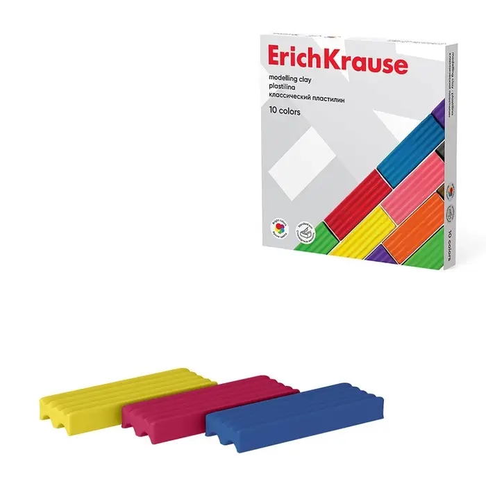 Пластилин ErichKrause Basic, 10 цветов, 160 г, в картонной упаковке