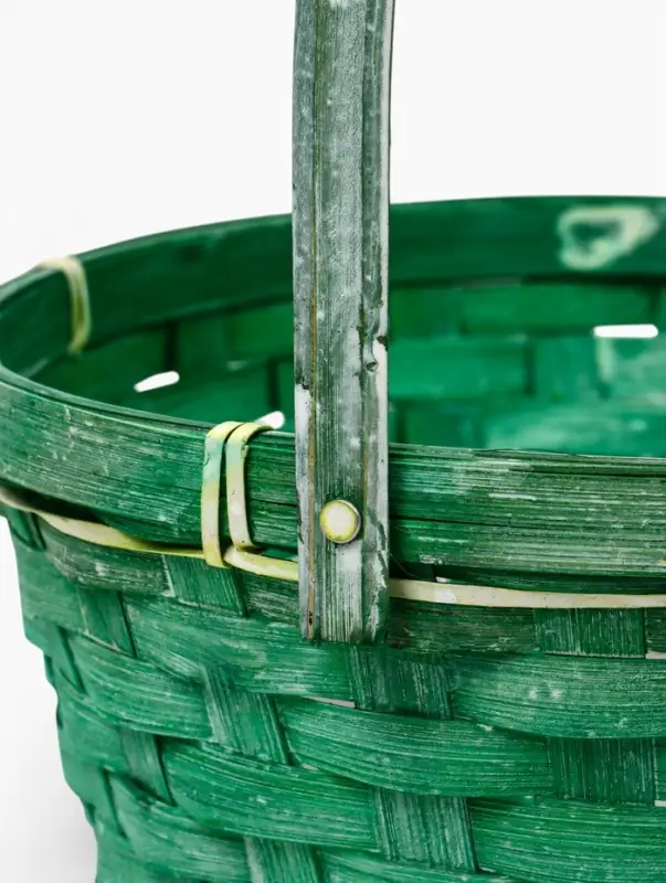 Корзина плетеная 26 х 12 х _ см, ручка складная h=21 см зеленый (к9439830)